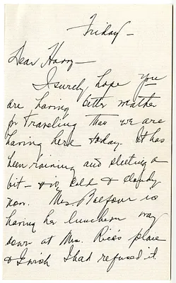 Letter from Bess W. Truman to Harry S. Truman