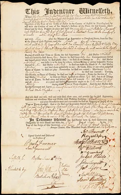 Nicholas Mangent indentured to apprentice with William Crawford of Fort Pownall, 3 June 1767