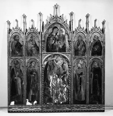 Center Panel of Madonna and Child with St. Michael and Other Saints