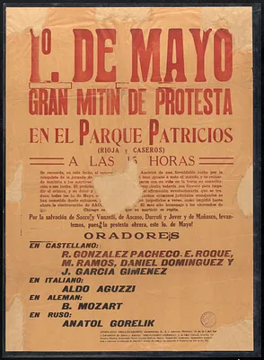 1° de Mayo gran mitin de protesta en el Parque Patricios