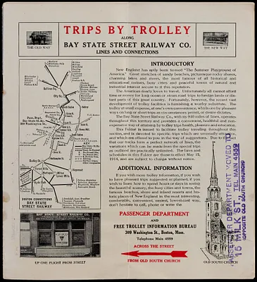 Trips by trolley along Bay State Street Railway Co. lines and connections