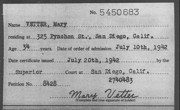 Vetter, Mary - 1942