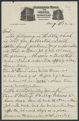 Sacco-Vanzetti Case Records, 1920-1928. Defense Papers. Western Mob: Doyle to Moore, August 8, 1922. Box 5, Folder 5, Harvard Law School Library, Historical & Special Collections