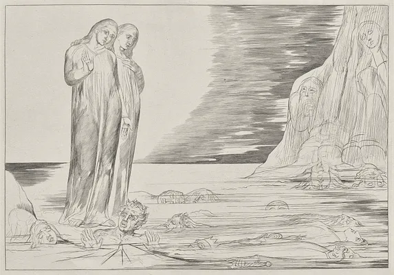 The Circle of the Traitors: Dante's Foot Strriking Bocca degli Abbate, from Dante's Inferno, Canto XXXII Illustration to Dante's The Divine Comedy