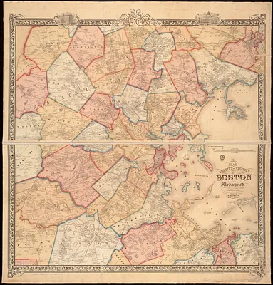 Map of the city and vicinity of Boston, Massachusetts