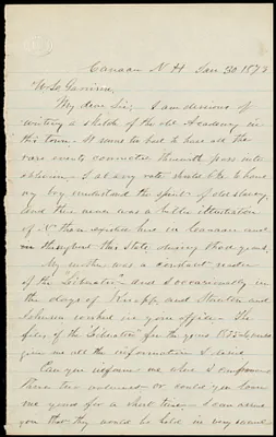 Letter from William Allen Wallace, Canaan, NH, to William Lloyd Garrison, Jan. 30, 1873