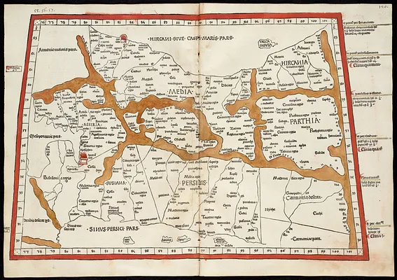 Quinta Asie tabula continet Assyriam, Susianam, Medos, Persidem, Hyrcaniam, Parthiam & Carmania desertam