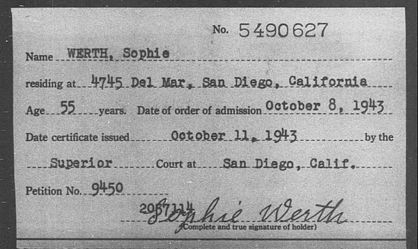 Werth, Sophie - 1943