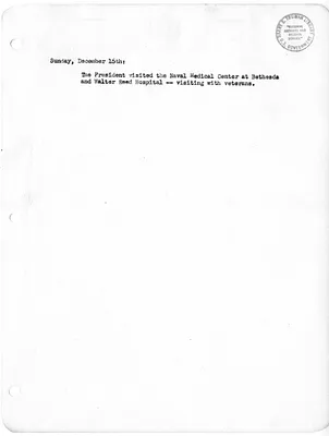 Daily Appointment Sheet for President Harry S. Truman