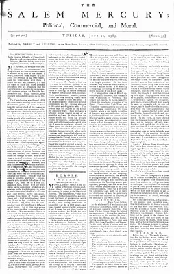 The Salem Mercury: Political, Commercial, and Moral