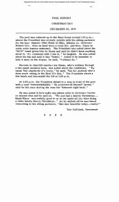 Pool Report - Christmas Day - December 25, 1976