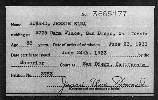 Howard, Jessie Elna - 1933