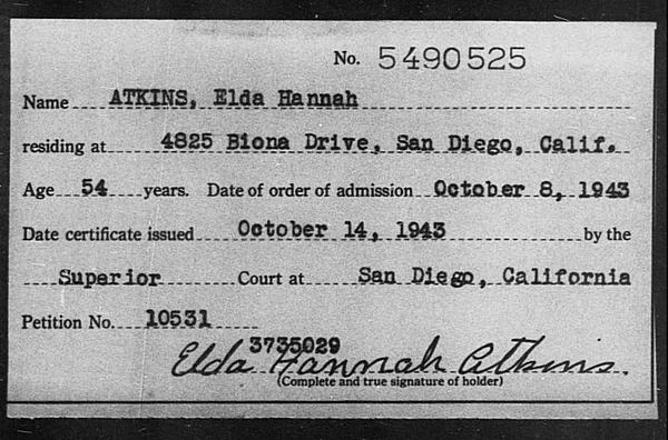 Atkins, Elda Hannah - 1943
