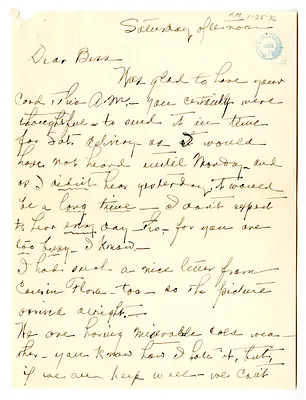 Letter from Madge Gates Wallace to Bess W. Truman