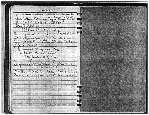 Lyndon Johnson's 1947 Desk Diary back page