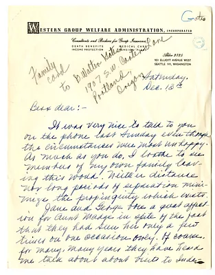 Letter from G. Walter Gates to Bess W. Truman