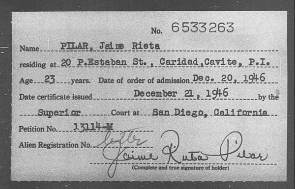 Pilar, Jaine Rieta - 1946