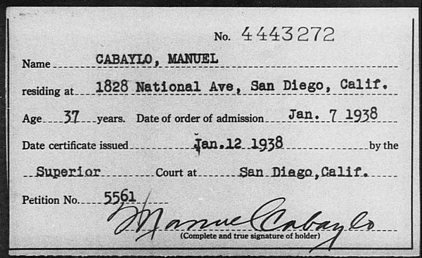 Cabaylo, Manuel - 1938