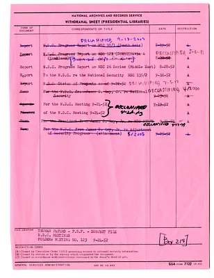 National Security Council Progress Report on NSC 26 Series