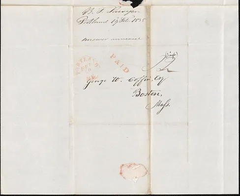 B.F. Sawyer to George Coffin, 19 February 1835