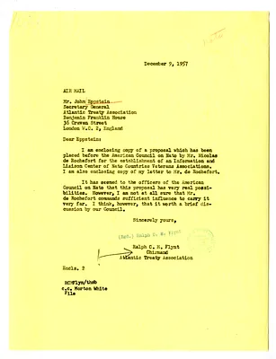 Letter from Ralph C. M. Flynt to John Eppstein with Related Material