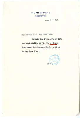 Memorandum from Matthew Connelly to President Harry S. Truman