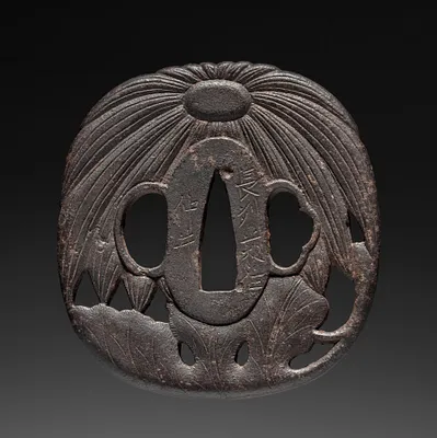 Sword Guard (Tsuba) with Chrysanthemum