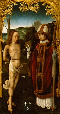Saint Sebastian and a Bishop Saint