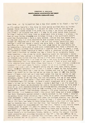Letter from Christine Wallace to Bess W. Truman