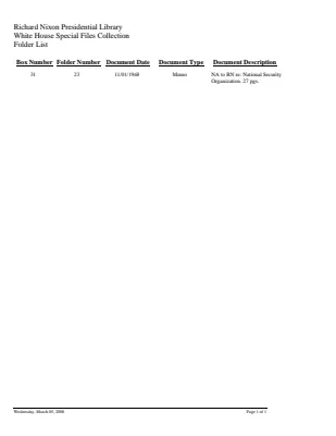 WHSF: Returned, 31-23