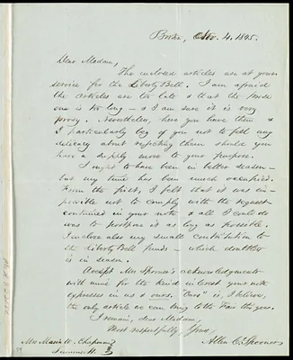 Letter from Allen C. Spooner, Boston, [Mass.], to Maria Weston Chapman, Nov. 4, 1845