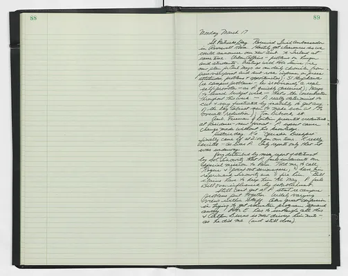 Handwritten journal entry for March 17, 1969