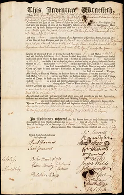 Phillip [Philip] Peak indentured to apprentice with Benjamin Sumner, Jr. of Boston, 2 March 1768