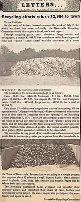 Recycling effors return $2,994 to town