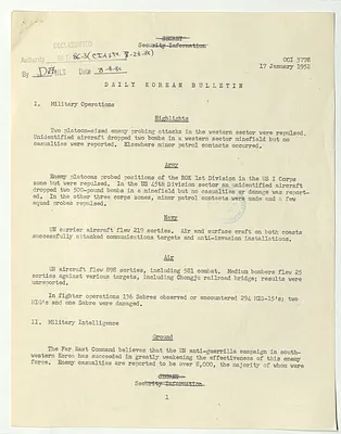 Memorandum, Daily Korean Bulletin