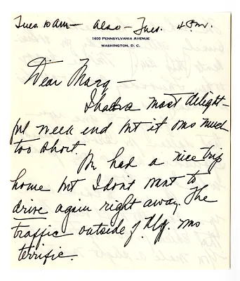 Letter from Bess W. Truman to Margaret Truman