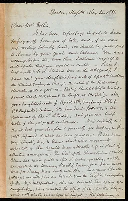 Letter from Samuel May, Boston, to John Bishop Estlin, May 26, 1851