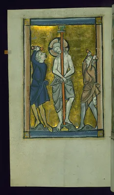 Leaf from Psalter: Flagellation