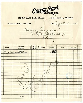 Bill from George Leach Cleaning Company