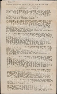 The Federated Press printed document: Federated Press Eastern Bureau Sheet, 1, no. 1896, July 12, 1926
