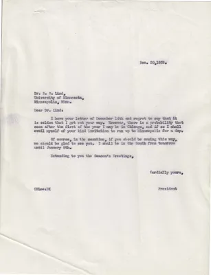 Letters Sent to Dr. S.C. Lind, December 20, 1939