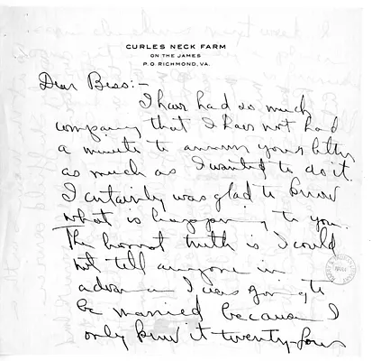 Letter from Mary Paxton Keeley to Bess W. Truman