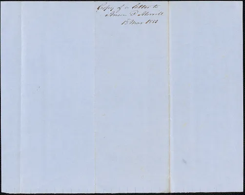 Copy of a letter from George Coffin to Anson P. Morrill, 13 March 1851
