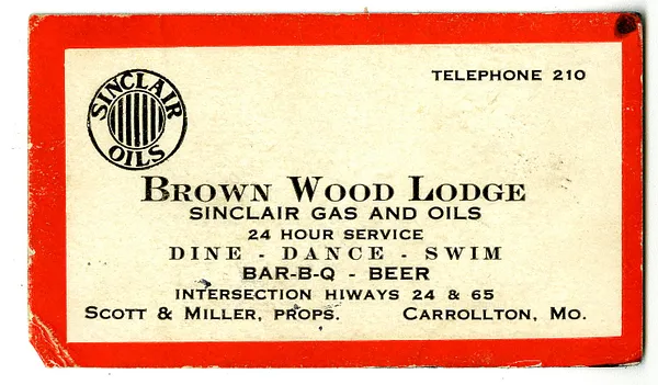 Business Card for Brown Wood Lodge