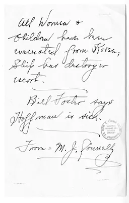 Handwritten Message from Matthew Connelly