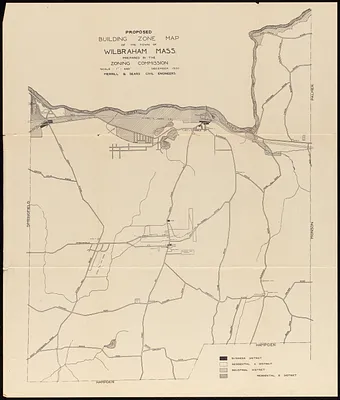 Proposed building zone map of the town of Wilbraham, Mass.