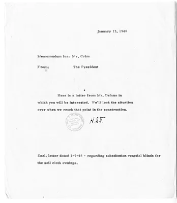 Memorandum from President Harry S. Truman to Howell Crim