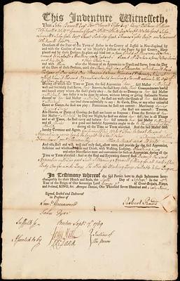 Elizabeth Mullins indentured to apprentice with Robert Rand of Boston, 6 September 1769