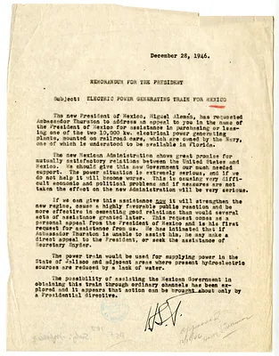 Memorandum from the Department of State to President Harry S. Truman