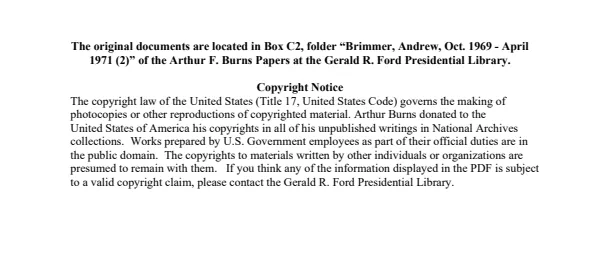 Brimmer, Andrew, Oct. 1969 - April 1971 (2)